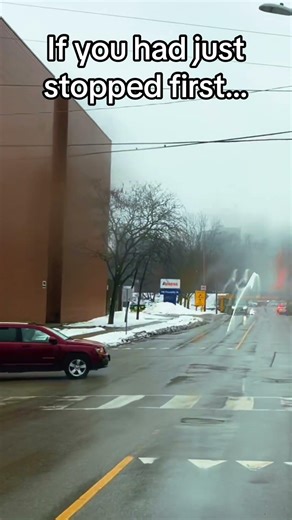 Instead of running the stop sign #automobile #traffic #fail #dashcam #fyp