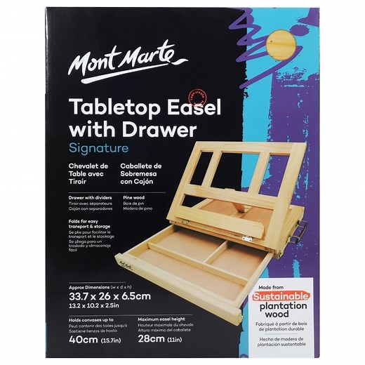Mont Marte Table Easel w/Drawer - Pine