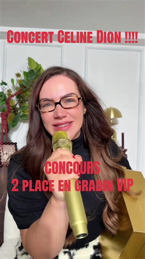 🎟️ CONCOURS 2 PLACES POUR LE CONCERT DE CELINE DION A PARIS !!!!!!✨ @Celine Dion !!! Et si tu allais au concert avec la personne de ton choix ? Avec L’Oréal, on vous fait gagner 2 places en gradin VIP pour le concert du samedi 12 septembre ! Pour participer : • Suis mon compte et celui de @L’Oréal Paris • Tag 1 ami(e) en commentaire • Republie cette vidéo. • Enregistre cette vidéo dans tes favoris. Une seule gagnante remportera les 2 places ! ⏰ Début du concours jeudi 10 septembre à 19h. Clôtur