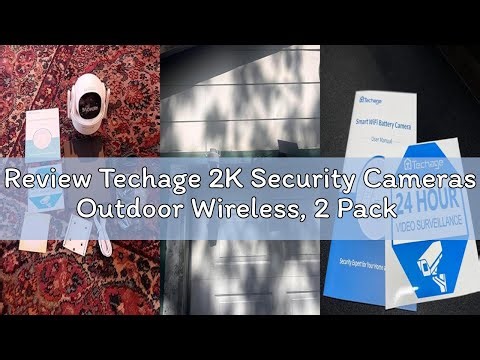 Review Techage 2K Security Cameras Outdoor Wireless, 2 Pack Solar Camera Wireless Outdoor with Batte