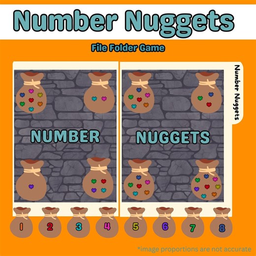 Gem Heart Number Nuggets Counting File Folder Game - Etsy