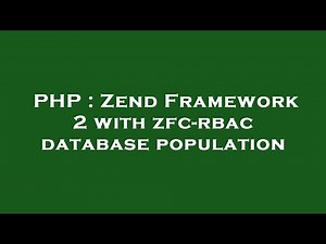 PHP : Zend Framework 2 with zfc-rbac database population