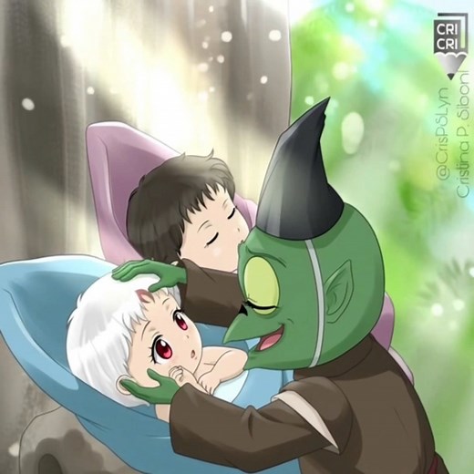 Grandpa Jaken cares for the twins after Rin gives birth. Remember this scene in Yashahime?😄 An old drawing of mine comes to life. #sessrin #Yashahime #inuyasha #sesshomaru #Rin #towa #setsuna #jaken #殺りん #半妖の夜叉姫 | CriCri FanArts