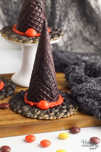 Easy No Bake Ice Cream Cone Witch Hats Halloween Treats