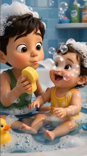 Rezwan & Mitu Bubble Bath Adventure 🛁 | Fun Kids Bath Song | Pixar Style 3D Animation #shorts