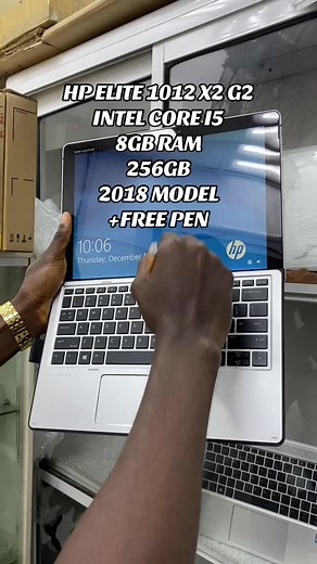 💫WE JUST RESTOCKED OUR HP ELITE X2 1012 G1 DETACHABLE💫(2018 MODEL) 🏷PRICE: N360K ✅PROCESSOR: Intel core i5 Intel HD Graphics 620 2.5 GHz, up to 3.1 GHz with Intel Turbo Boost Technology1, 3 MB cache, 2 cores ✅STORAGE: 256GB SSD ✅MEMORY: 8GB RAM ✅AUDIO: Audio by Bang & Olufsen ✅ DETACHABLE ✅TOUCH DISPLAY ✅APPLICATION INSTALLED 👇 MICROSOFT OFFICE PACKAGES CHROME VLC PLAYER ADODE READER ✅ALL DRIVER INSTALLED ✅BATTERY: HP 4-cell, long life polymer 47 WHr (3055 mAhr/cell) ✅PORTS: 1) USB Type-C, s