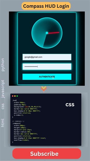 Your Login Page Is Now a Compass 😱🧭 #Shorts #WebDevelopment #GameUI #HTMLCSSJS