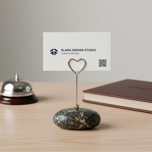 Stone Business Card Holder, Functional Desk Accessory, Organic Pebble Name Card Stand, Nordic Office Decor - Etsy