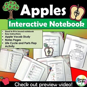 Apple Life Cycle Parts of an Apple Labeling Activity Interactive Notebook Notes