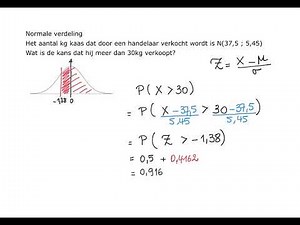 Voorbeeld normale verdeling met de tabel