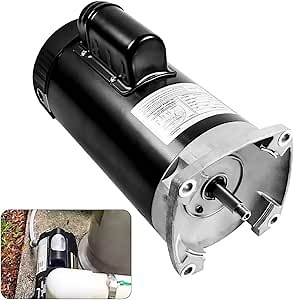 LEAPTREND B2854 Electric Motor 56Y Frame, 115/230V, 3450 RPM, 1.5HP, 8.0/16.0 Amps, 1.1 Service Factor, 1-1/2 HP Square Flange Pool Motor, Square Pool and Spa Pump Motor for A.O. Smith for Century
