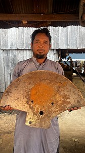 Sati makes a sharp simple cleaver from the big disc plough | The creative