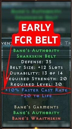 This Belt Makes Early FCR Breakpoints Easier (D2R)