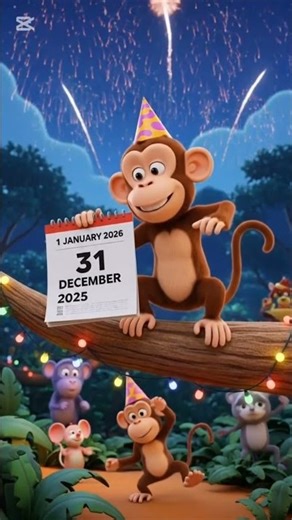 monkey happy new year celebration