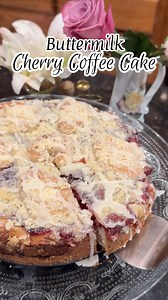 6.3K views · 98 reactions | Looking for a delicious new coffee cake recipe? This buttermilk Cherry Coffee Cake is crazy moist and perfect for breakfast, brunch, or an afternoon snack!  Grocery partner: @krogerdfw As seen at my #galentinesbrunch. The episode drops this Sunday! #brunch #snackcake #snacktime #coffeecake | The Rose Table | Facebook
