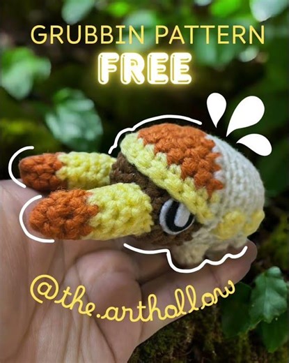 🧶 FREE Grubbin Crochet Pattern 🐛
