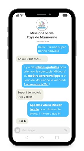 📱💬 Message reçu… La Mission Locale t’offre ta place pour le spectacle “66 jours” 🎭 Un spectacle poignant inspiré de la vraie histoire de Théo Askolovitch, un jeune de 20 ans qui raconte ses 66 jours de lutte contre la maladie 💔💪 📅 Vendredi 7 novembre – 20h 📍 Théâtre Gérard Philipe – Saint-Jean-de-Maurienne ⚠️ Seulement 6 places offertes ! 🚨 Appelle vite la Mission Locale au 04 79 64 41 02 pour réserver la tienne ! 🚨 🎬 Découvre le teaser ici : youtu.be/FOOEU25EKEs?si=1Q-e5yFKuY_4tJIt | 