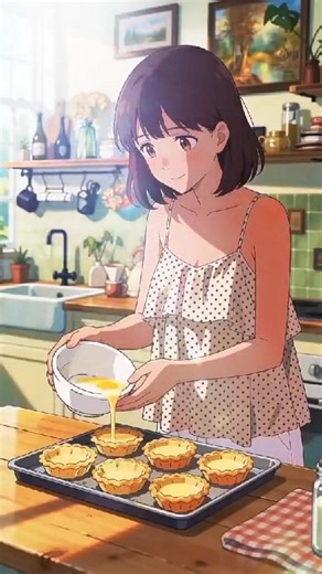 Egg tart recipe. #animecooking #anime #asmr #recipe