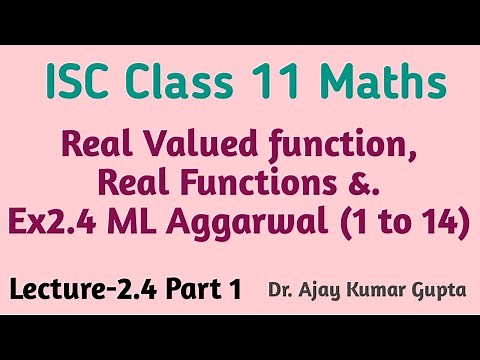 isc class 11 maths | ml aggarwal Ex 2.4 (1-14) | Real Valued and Real functions | L 2.4 part 1 |