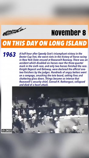 📰 On this Day on Long Island: 🗓️ 1963: Riot at Roosevelt Raceway #LongIslandConnection #onthisdayonlongisland #longislandhistory #longisland | Long Island Connection