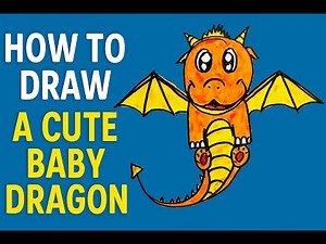 How to Draw a Cute Baby Dragon 🐉✨ Easy Step by Step Drawing for Kids
