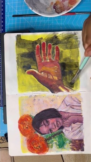 Watch me paint my own reference 💕‼️ #beginnerarttips #portraitpainting #drawing #workingartist