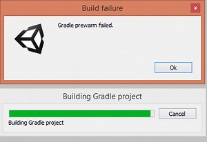 Gradle Prewarm Failed in Unity 2018.3.3f1