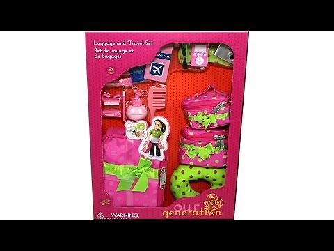 Our Generation Luggage and Travel Set Accessory Set 18 Inch Doll Playset Unboxing Review