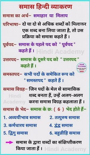 samas in hindi ॥ samas ॥ samas trick ॥ samas hindi grammar short trick ॥ समास ॥ समास के भेद #hindi