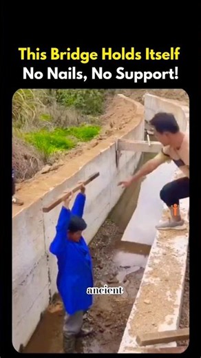 This Bridge Holds Itself — No Nails, No Support! #bridge #sciencefacts #bridgeengineering #mindblown
