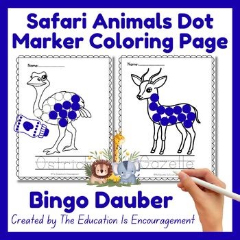 Safari Animals Dot Marker Printables | Bingo Dauber Pages Fine Motor Activities
