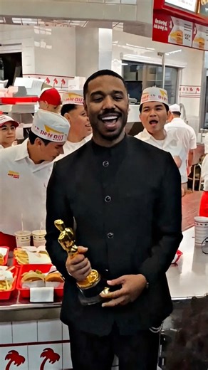 Michael B. Jordan won the Oscar… 🏆 And went to celebrate… at In-N-Out Burger. #michaelbjordan #oscar