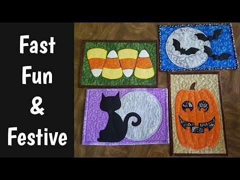 Halloween Quilted Mug Rug Patterns by Lisa Capen Quilts - Fun Fast & Festive!