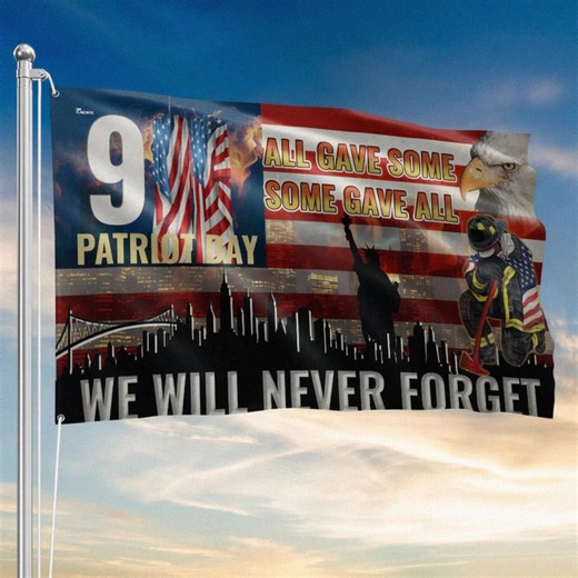 🇺🇸🕊️ Never forget the lives lost and the heroes who protected us. This 9/11 Memorial Patriot Day flag is a tribute to the bravery, sacrifice, and resilience that define America. 👉Shop now: https://flagwix.com/products/911-patriot-day-we-will-never-forget-all-gave-some-some-gave-all-american-grommet-flag-mln6303hvn?variant=40321352695937 | Unique Flags