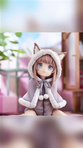 Cozy Neko Girl Figure | Fluffy Cape & Adorable Charm