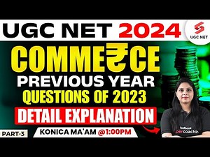 UGC NET Commerce Paper 2 | UGC NET Commerce Previous Year Question Paper By Konica Ma'am