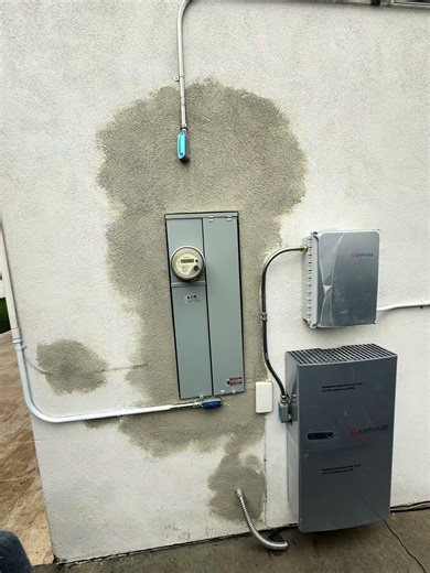Stucco Repair During Main Panel Upgrade in Orange County