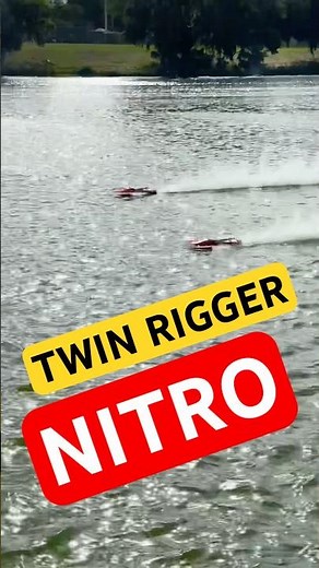 Nitro twin riggers go head-to-head at Brandon Model Boaters #rc #racing #modelboats
