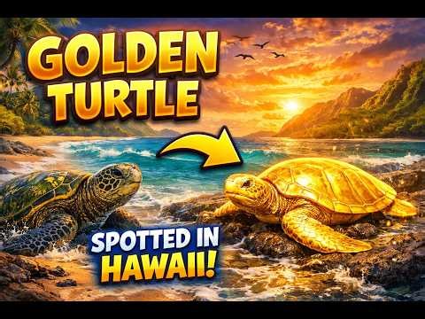 Golden Turtle Spotted in Hawaii?! Rare Discovery 🐢✨