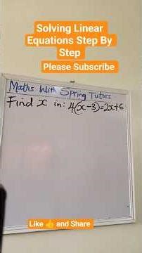 Solving Linear Equations Made Easy | 4(x−3)=2x+6