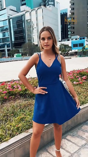 Emma Watson in a Simple Dark Blue Dress | AI-Generated Elegance