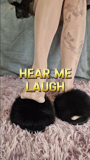 Nylon Feet tickled by fluffy slippers #collant #slippers #tickles