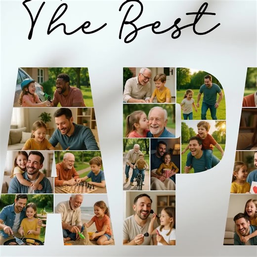 Papa Photo Collage Template, Custom Father's Day Gift (canva, Digital Download) - Etsy