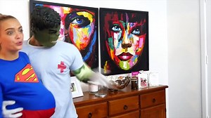 Pregnant Frozen Elsa VS Superwoman w/ Spiderman Hulk Pink SpiderGirl Joker SuperHero Fun Real Life