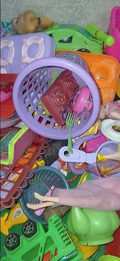 satisfying with unboxing #colr full miniature barbie kitty kitchen tokri set toys #asmr #shorts 😍