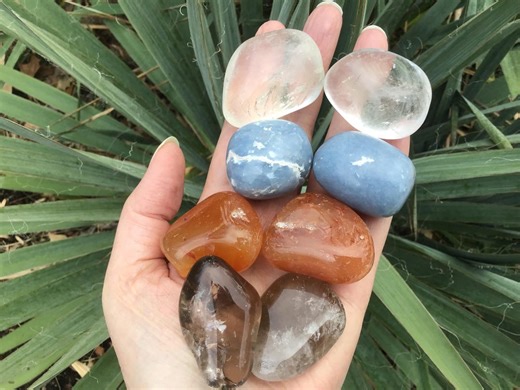 CRYSTAL Pebbles: Extra Large Tumbled Stone - Etsy