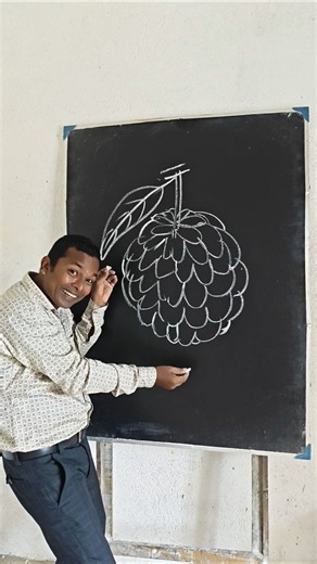 Easy Custard Apple drawing for kids #art #viral #drawing #tutorial #howtodraw #youtubeshorts