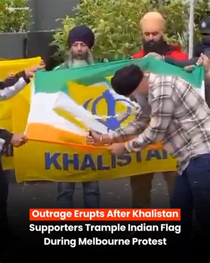 ᴋᴏɴᴀɴ • ᴜɴᴄᴇɴsᴏʀᴇᴅ on Instagram: "A demonstration by pro-Khalistan supporters in Melbourne, Australia, has sparked widespread anger and condemnation after protesters were seen waving Khalistan flags, chanting slogans like “Khalistan Zindabad,” and allegedly placing the Indian national flag on the road and trampling it. Videos of the incident quickly went viral on social media, triggering strong reactions from the Indian diaspora and users across platforms, many of whom described the act as deepl