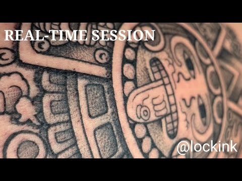 AZTEC SUN STONE TATTOO - TATUANDO EM TEMPO REAL - LOCKINK