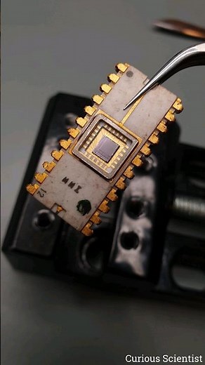 Microchip under microscope 🔬 #microscope #microchip #electronics